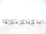 French cafe au lait bowls set of 4 vintage Bretagne illustration