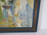 French vintage oil portrait of religious men