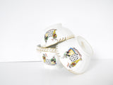 French cafe au lait bowls set of 4 vintage Bretagne illustration