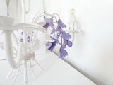 French floral metal tole chandelier  lavender wisteria chic-country 5 arms