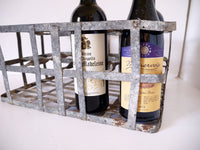 French wine bottle holder, Metal basket,Milk Bottle career zinc, french country kitchen Large 12 Bottles