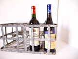 French wine bottle holder, Metal basket,Milk Bottle career zinc, french country kitchen Large 12 Bottles