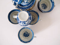 Blue willow coffee or tea cups with saucers booths Set of 8