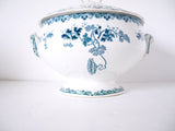 French Soup Tureen ironstone stonewear blue and white ironstone transferrer -Jeanne d'arc living