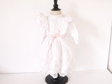 French antique newborn baby girl white eyelet  dress