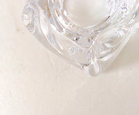 French vintage art glass ashtry clear vase mid century modern glass vase