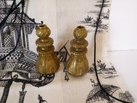 French vintage bronze curtain roman blind pulls tassels large pair