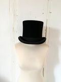 French Vintage Black Top Hat, Felt Hat, Black Hat, Monopoly Hat, Top Hat, Tall Top Hat, Easter Hat, Mens Top Hat