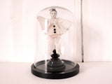 French vintage Pierrot, figure, sad clown harlequin doll porcelain on a stand