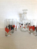 Mid century decanter and glass set
