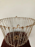 French vintage metal egg gathering basket decor basket