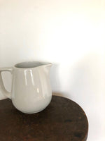 French vintage white pitcher ironstone stoneware medium ceramic milk
