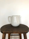 French vintage white pitcher ironstone stoneware medium ceramic milk