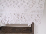 French Vintage white cotton crocheted bedspread blanket bedcover quilt coverlet