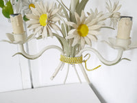 French Vintage metal chandelier and sconces daisies light fixture pendant functional