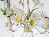 French Vintage metal chandelier and sconces daisies light fixture pendant functional