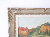 French vintage mountain landscape oil painting framed & signed