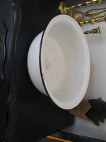 Vintage White Enamelware 6 qt. Stockpot w/lid & Mixing Bowl