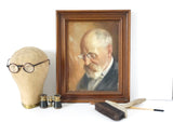 French oil portrait painting man philosopher