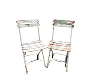 French set of 2 folding chairs garden brasserie terrasse bar bistro French chair Alsace 1920 SHIPPING NOT INCLUDED