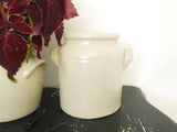 French vintage 19c mustard pot stoneware crock with ears