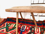 Primitive Wooden milking stool bench Farmhouse French vintage