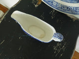 Blue Willow Gravy Boat and serving plate set chinoiserie