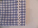 French vintage european sized Gingham embroidered pillowcase