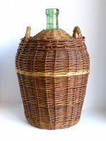 French Vintage large  demi john wicker covered